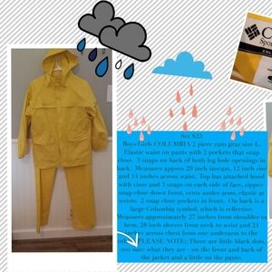 Boys/Girls COLUMBIA 2 piece PVC  rain gear size L